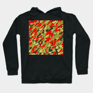 Olive Red Camouflage Hoodie